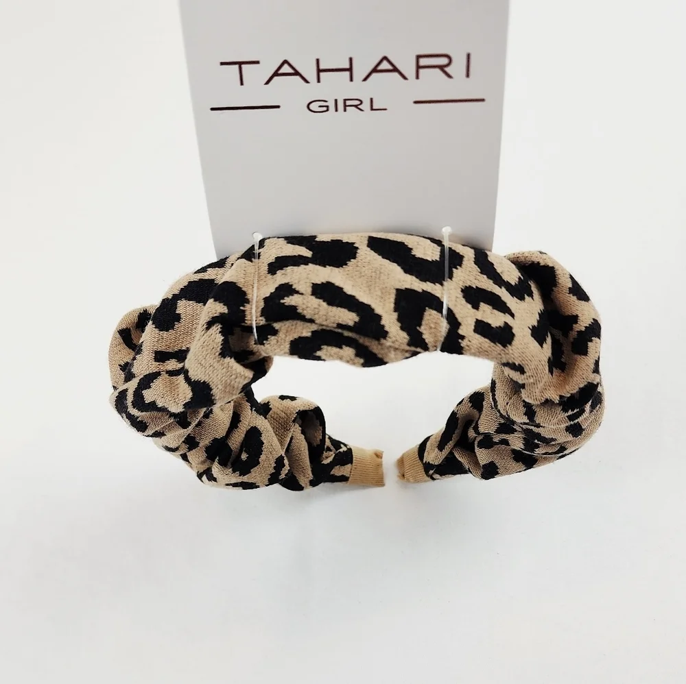 Tahari Girl Wide Leopard Print Headband Hair Accessories